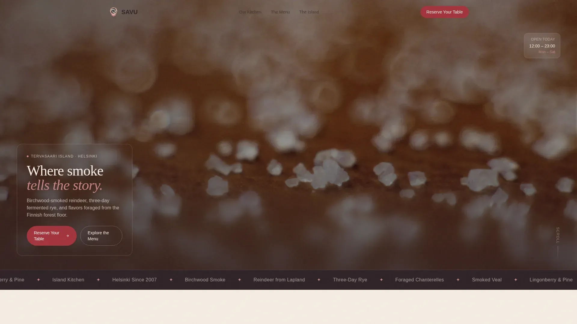 Warm Artisan Finnish Restaurant Landing Page Template