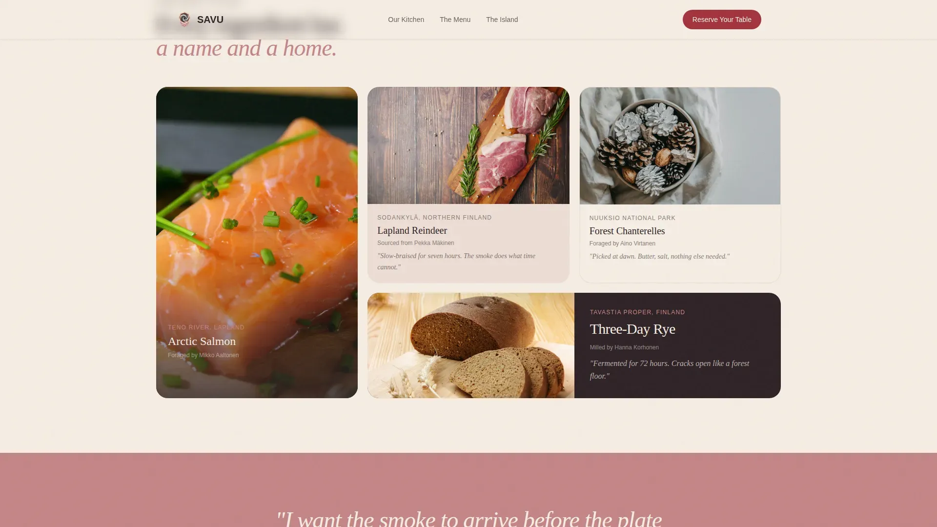 Warm Artisan Finnish Restaurant Landing Page Template