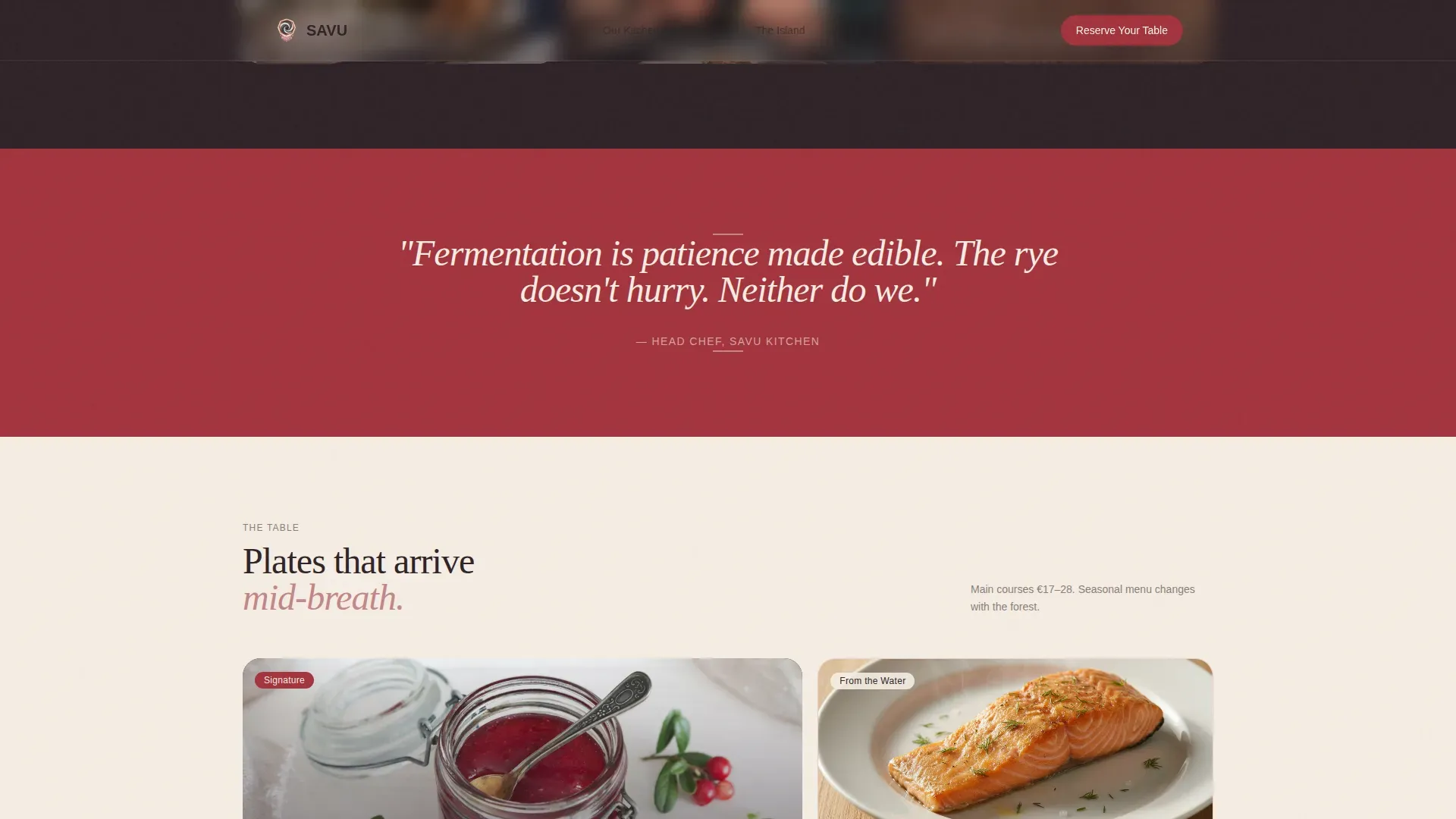 Warm Artisan Finnish Restaurant Landing Page Template