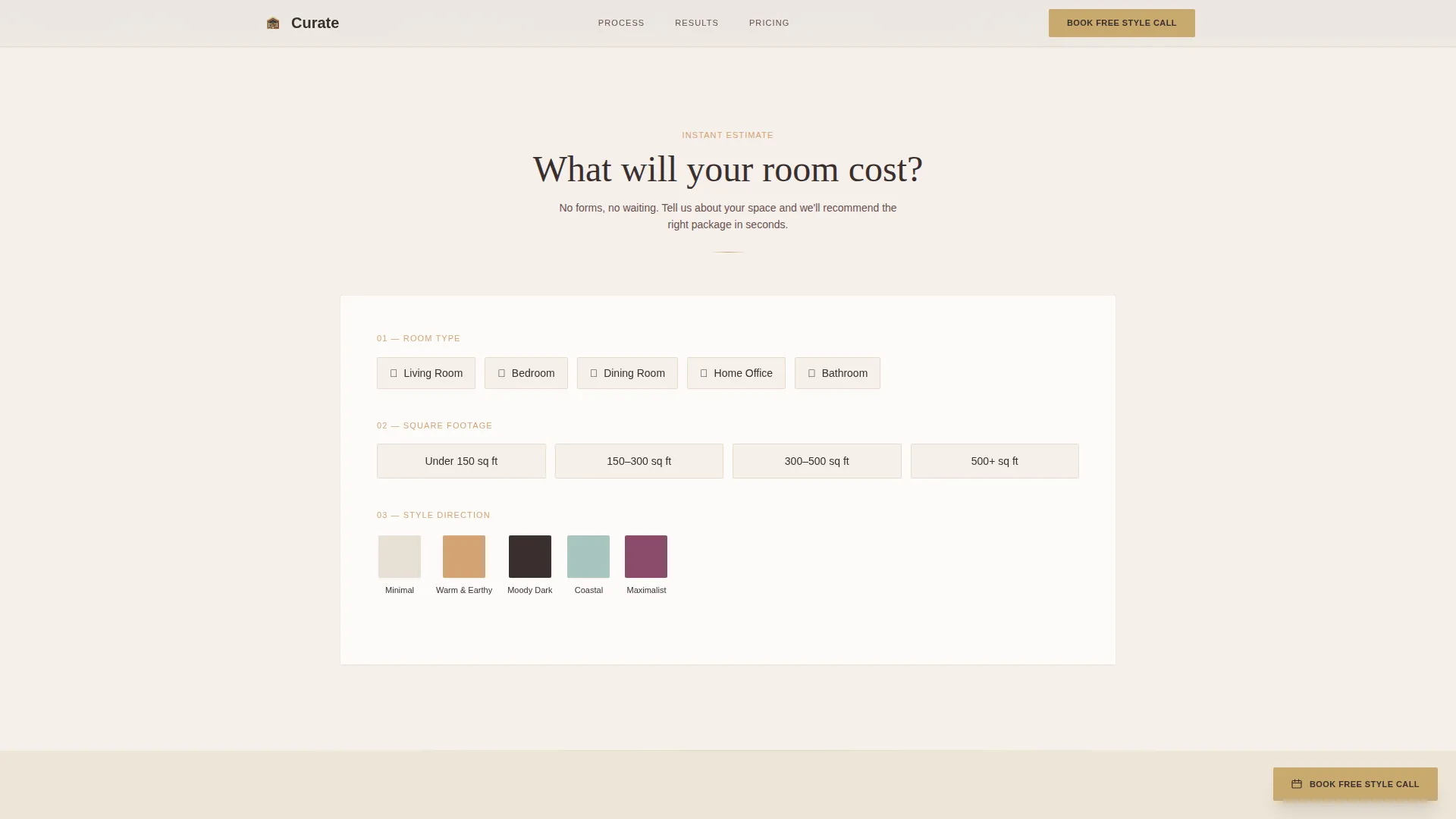 Interior Design Studio Booking Website Template