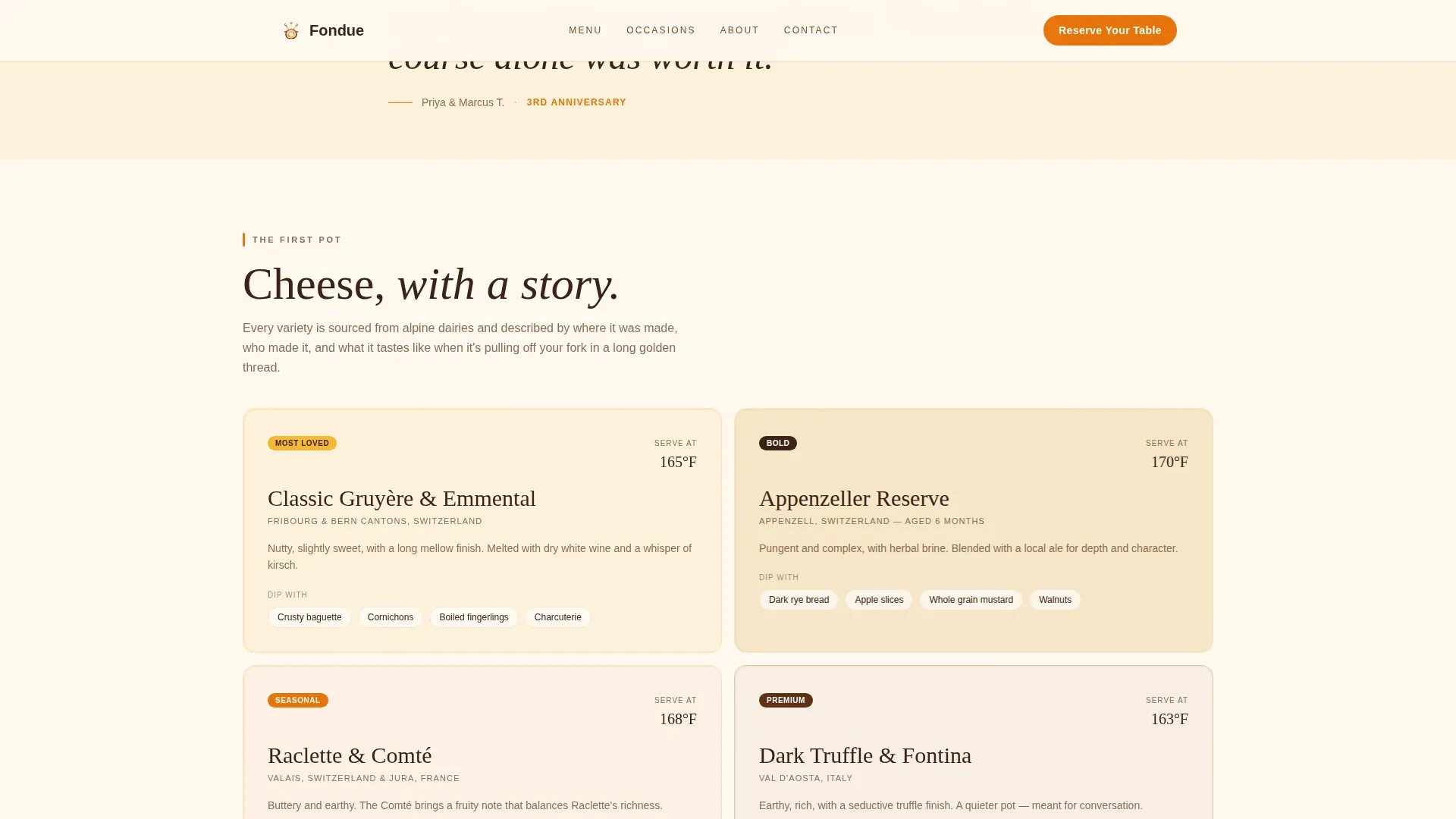 Regional & Specialty Restaurant Booking Website Template