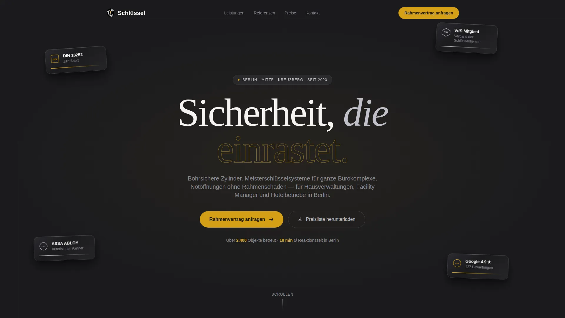 Precision Locksmith | Free Website Template | Rocket