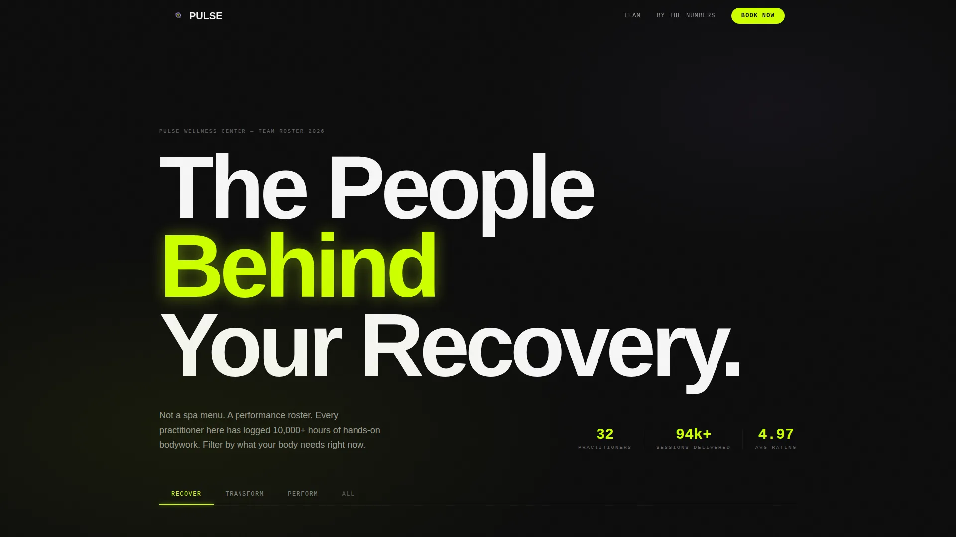Spa & Wellness Center Team Landing Page Template