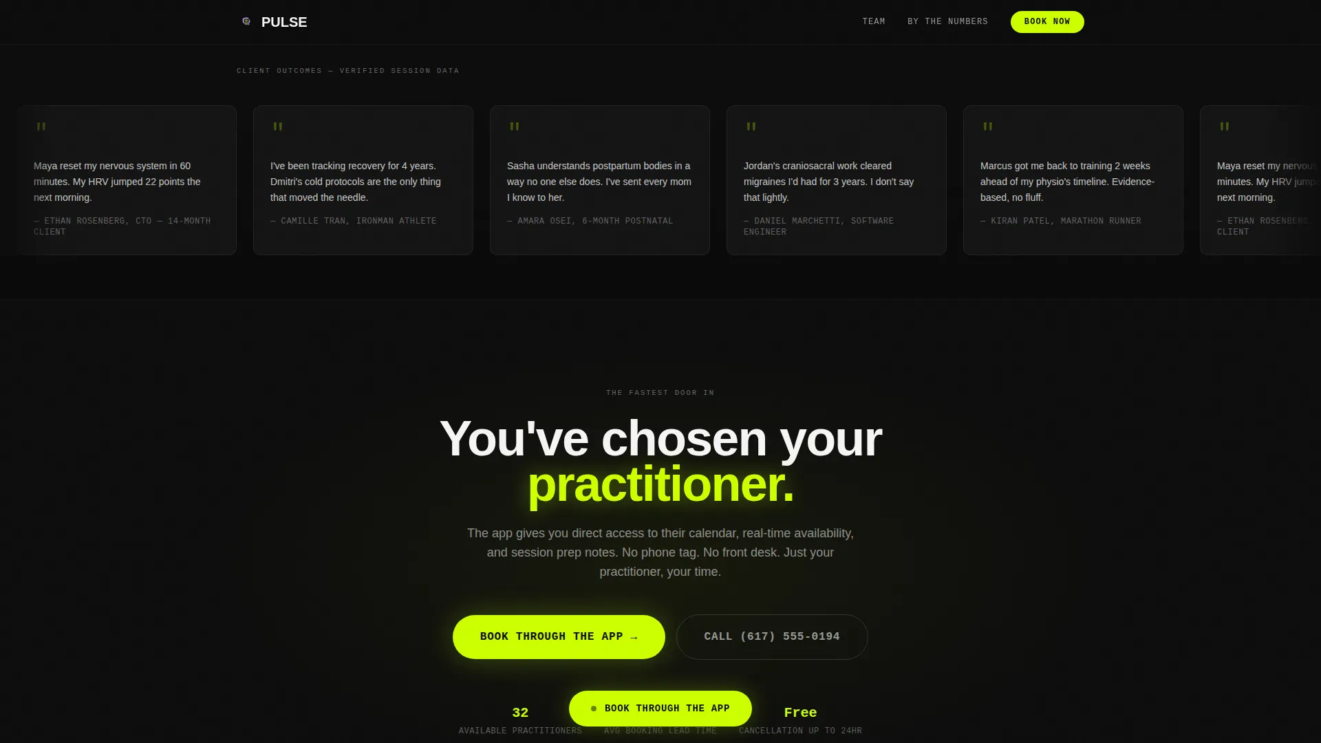 Spa & Wellness Center Team Landing Page Template