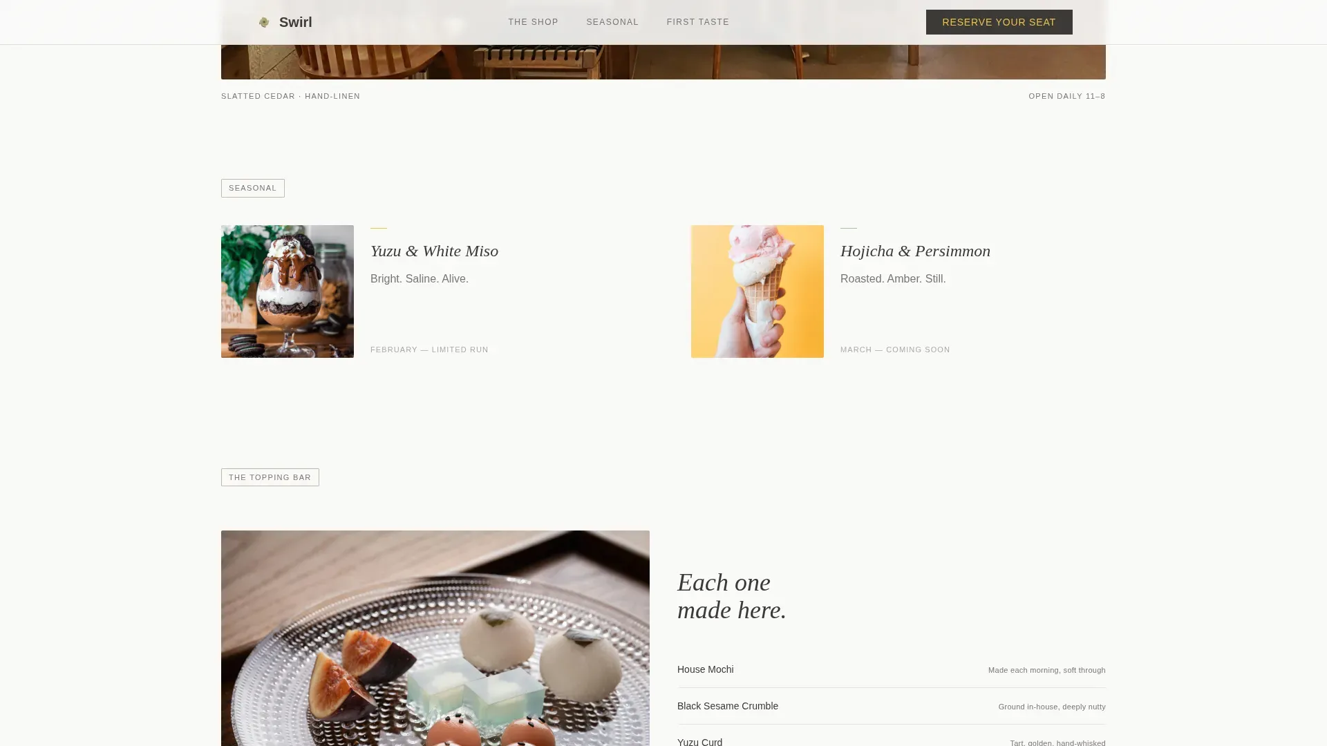 Frozen Yogurt Shop Seasonal Event Registration Website Template