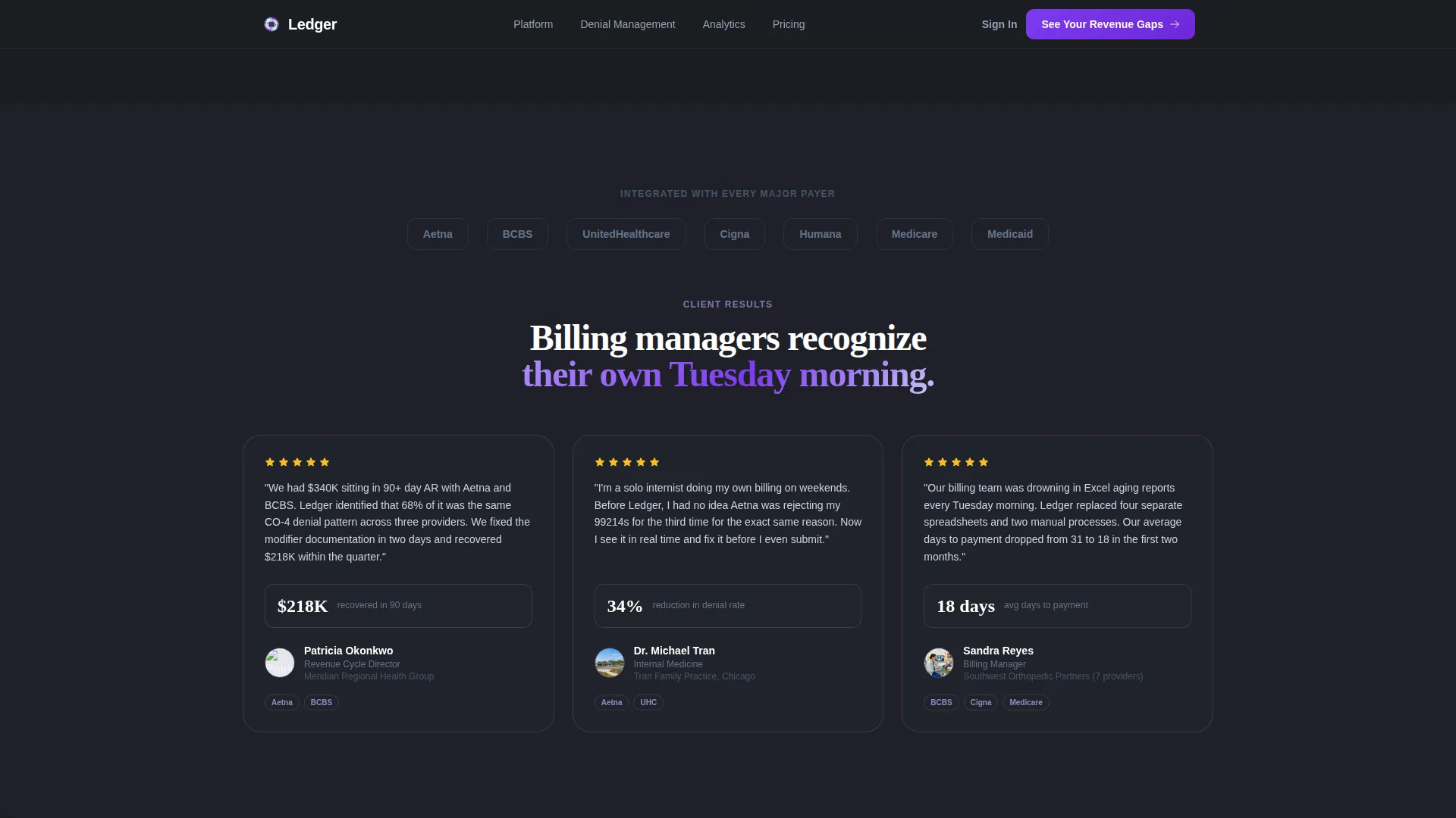 Medical Billing Vertical SaaS Professional Website Template