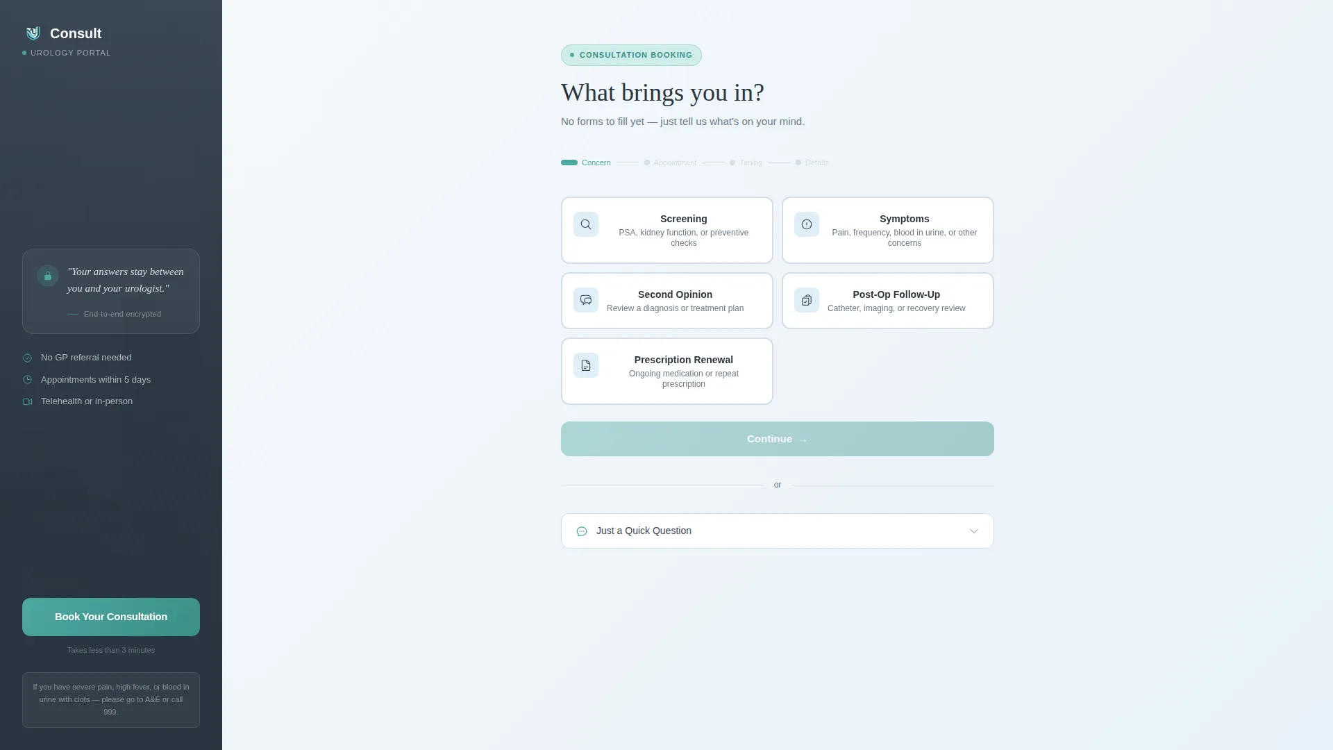 Urologist Booking Website Template