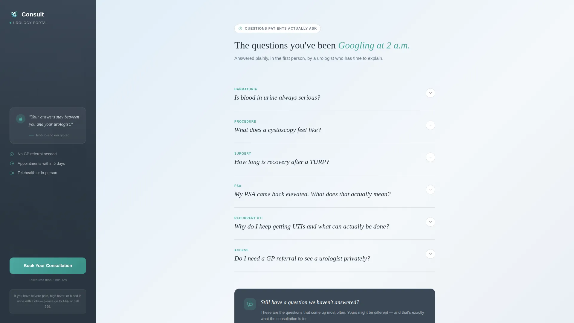 Urologist Booking Website Template