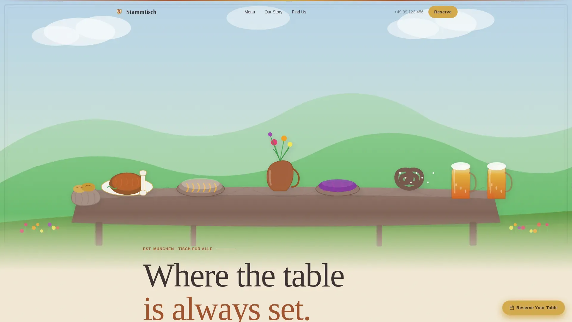 Rustic German Dining Landing Page Template