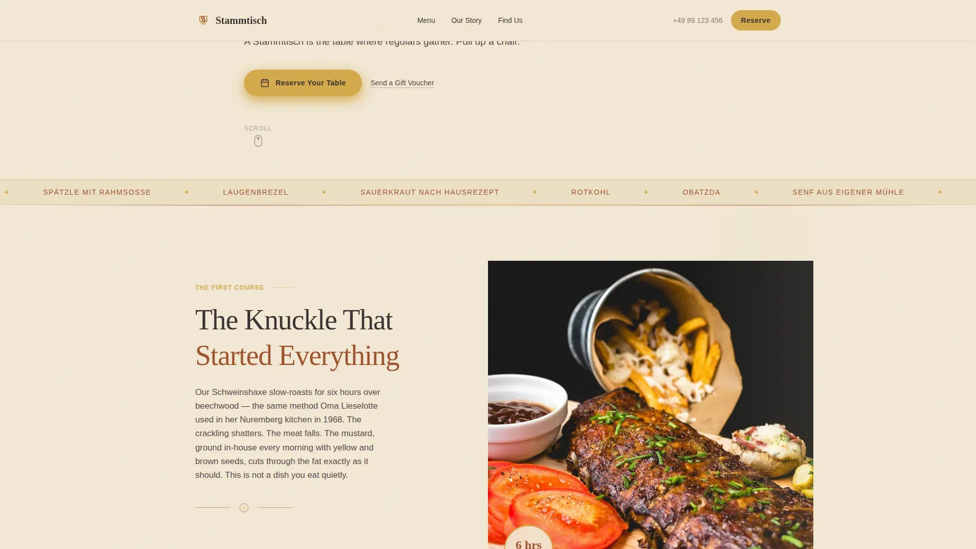 Rustic German Dining Landing Page Template