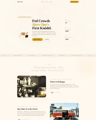 Warm Artisan German Catering Landing Page Template