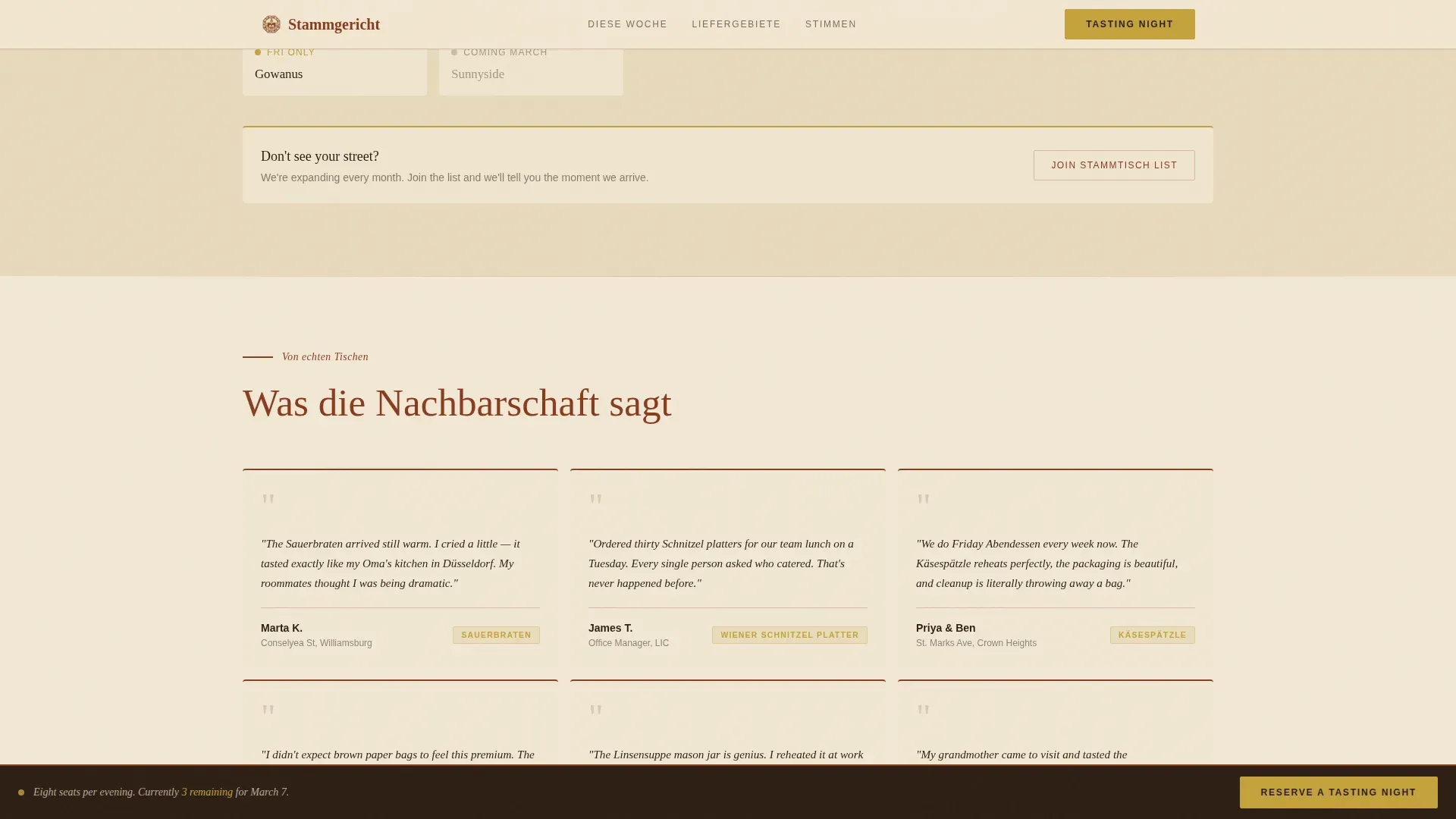 Local European Delivery Landing Page Template