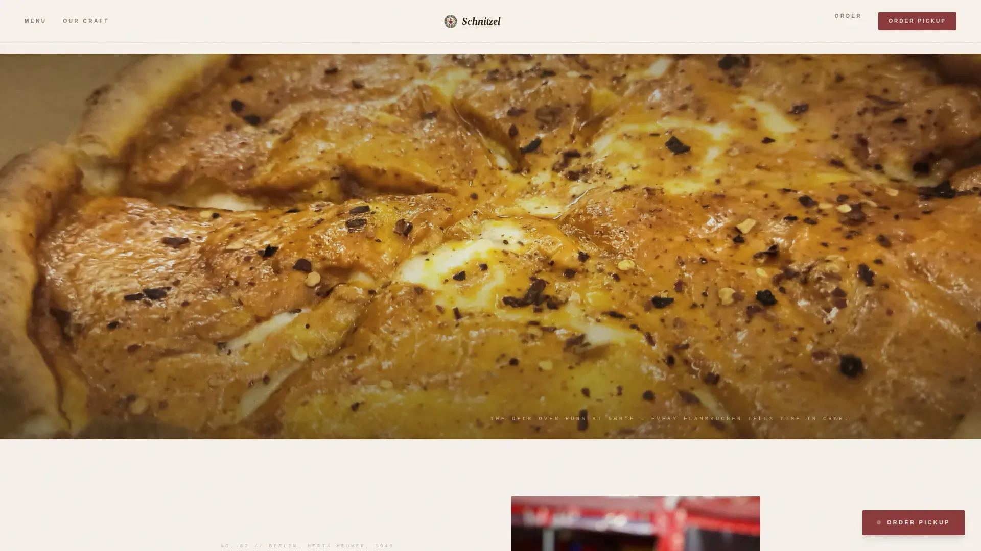 German Fast Casual Restaurant Landing Page Template