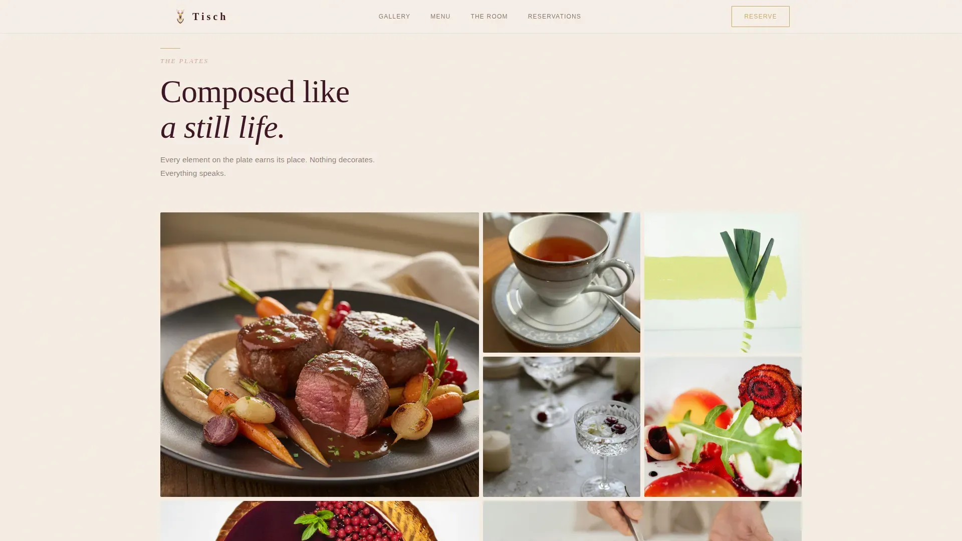 Luxe Minimal German Fine Dining Landing Page Template