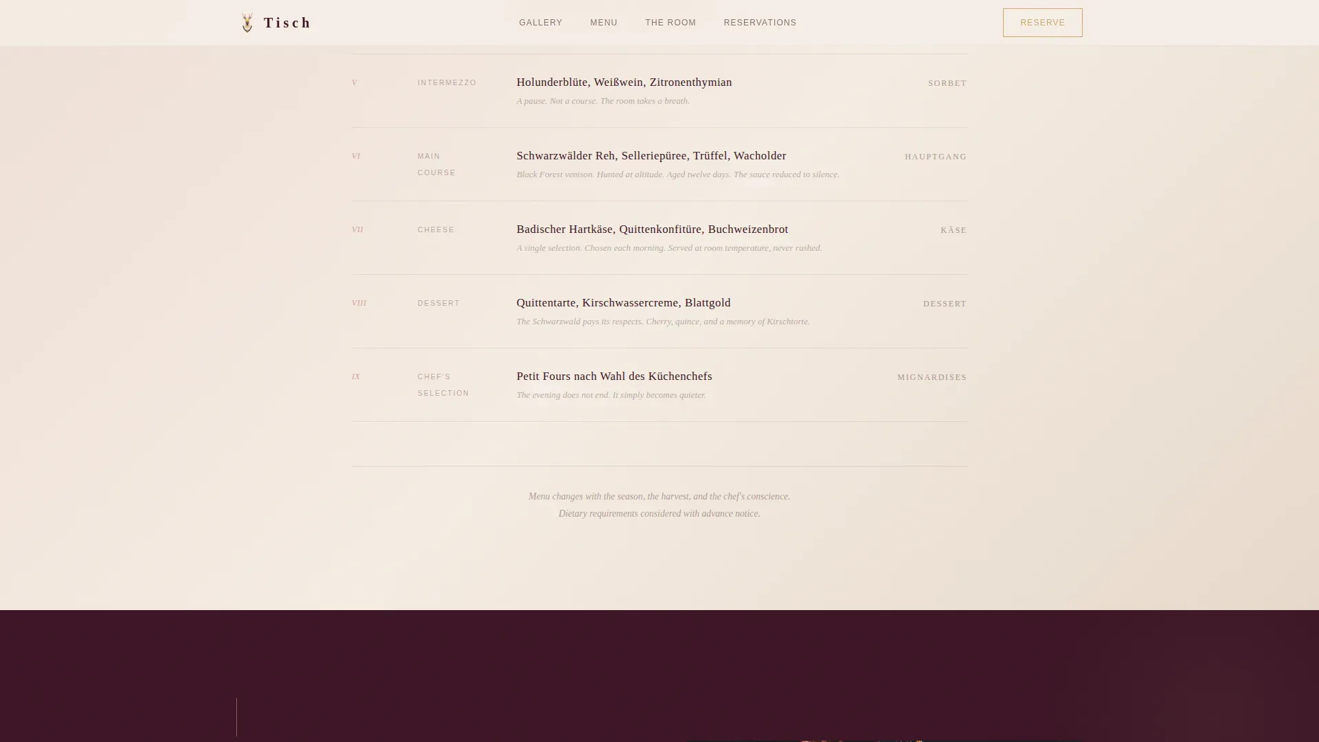Luxe Minimal German Fine Dining Landing Page Template