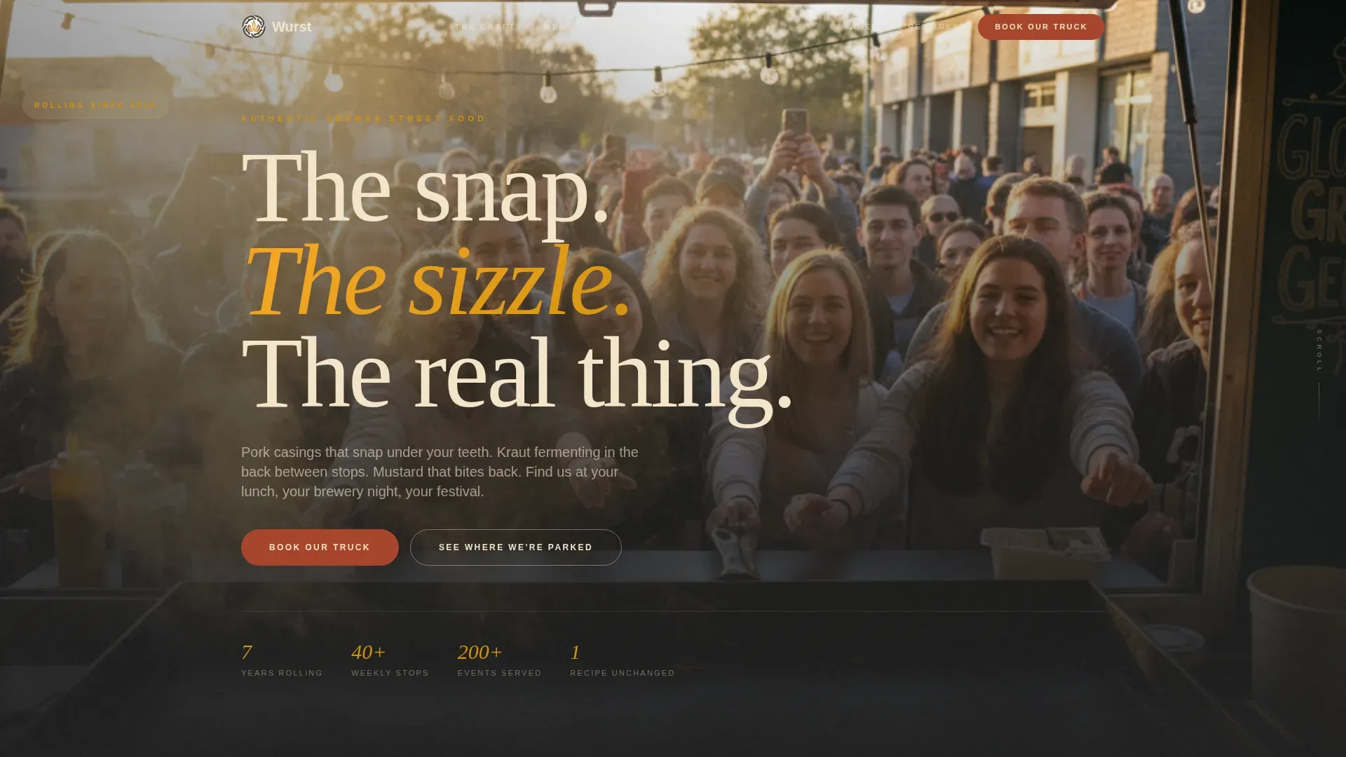 Warm Artisan German Food Truck Landing Page Template