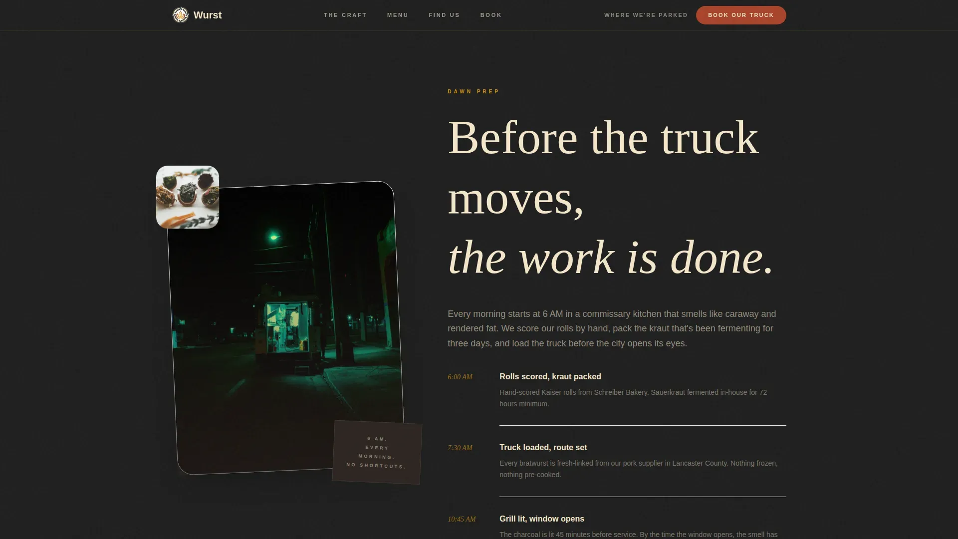 Warm Artisan German Food Truck Landing Page Template