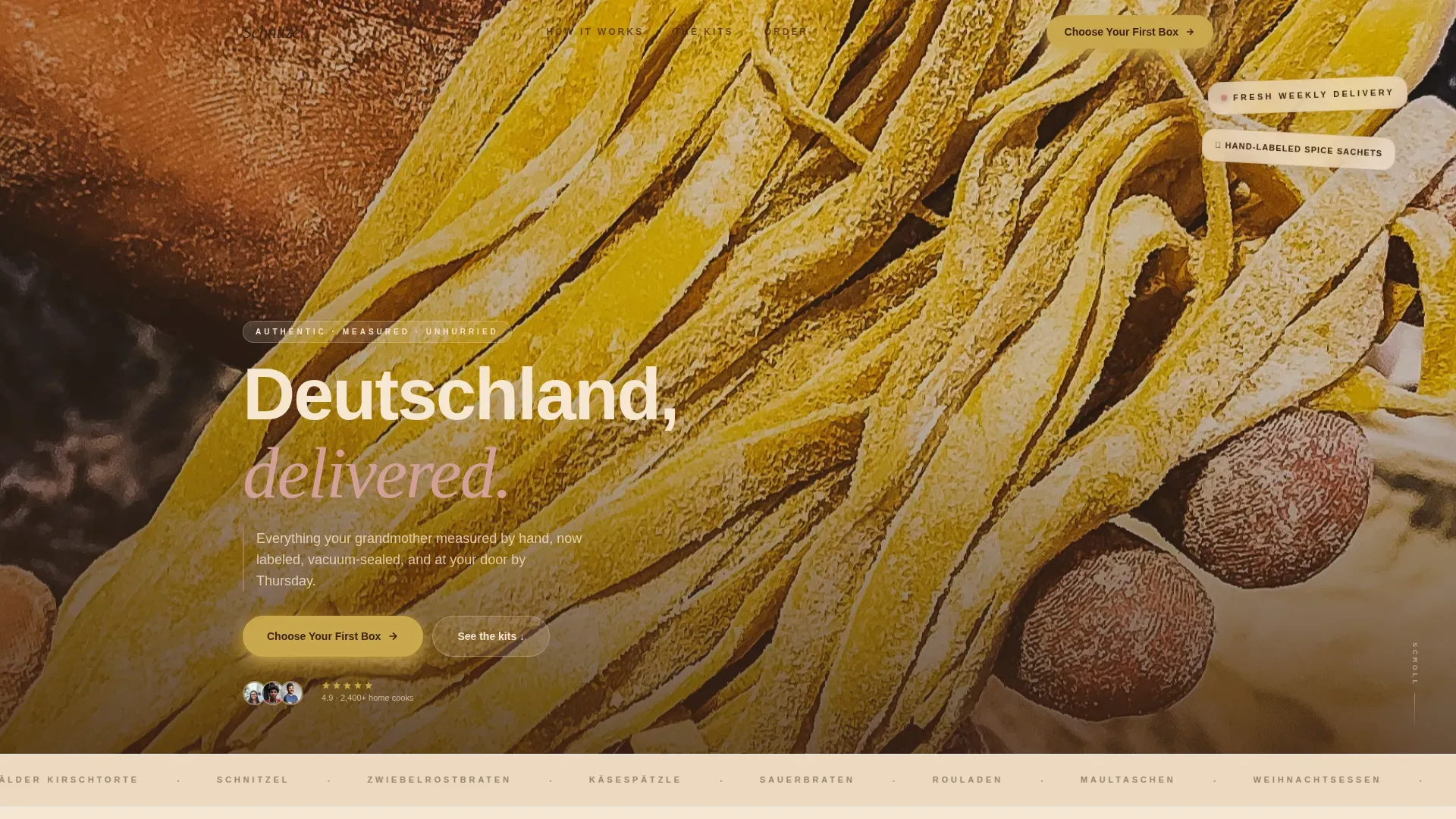 German Meal Kit Delivery Landing Page Template