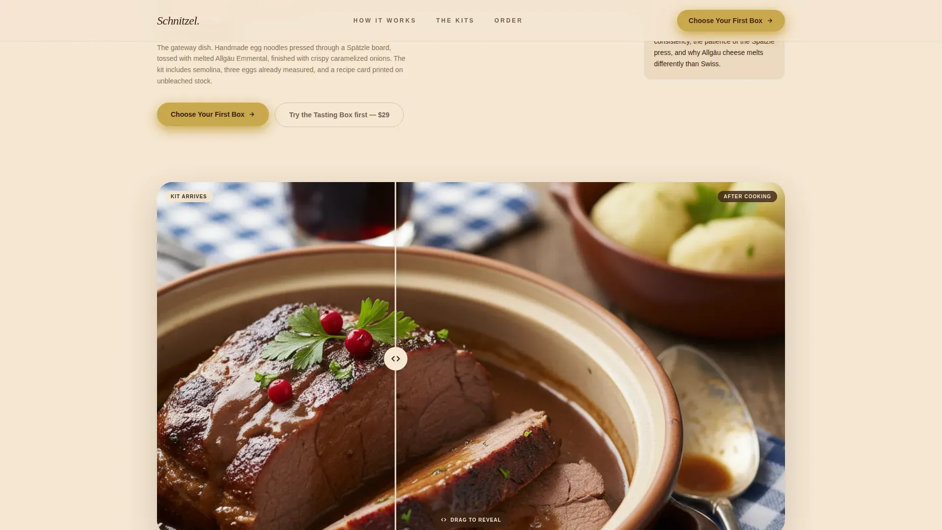 German Meal Kit Delivery Landing Page Template