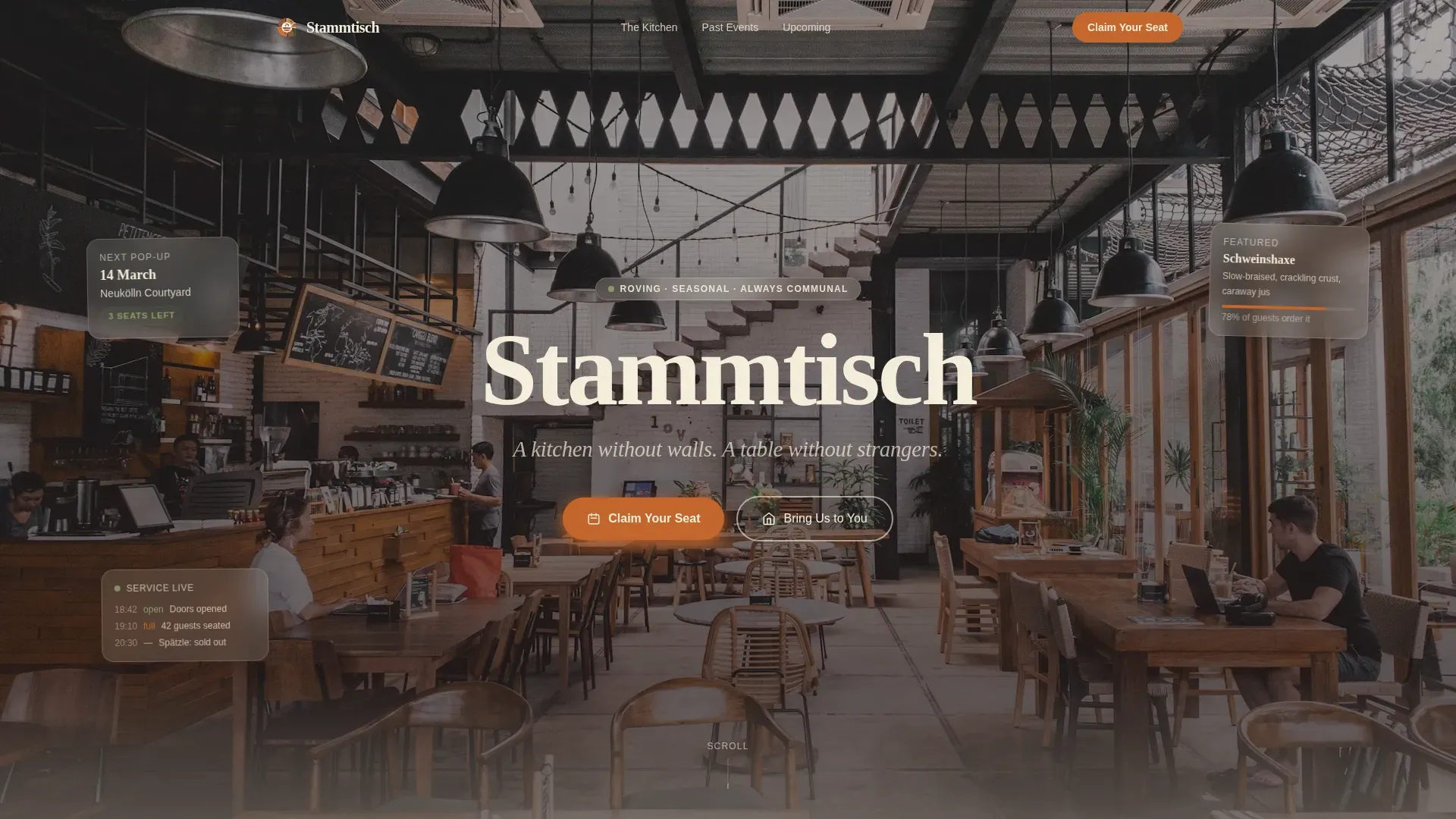Rustic German Pop-Up Restaurant Landing Page Template