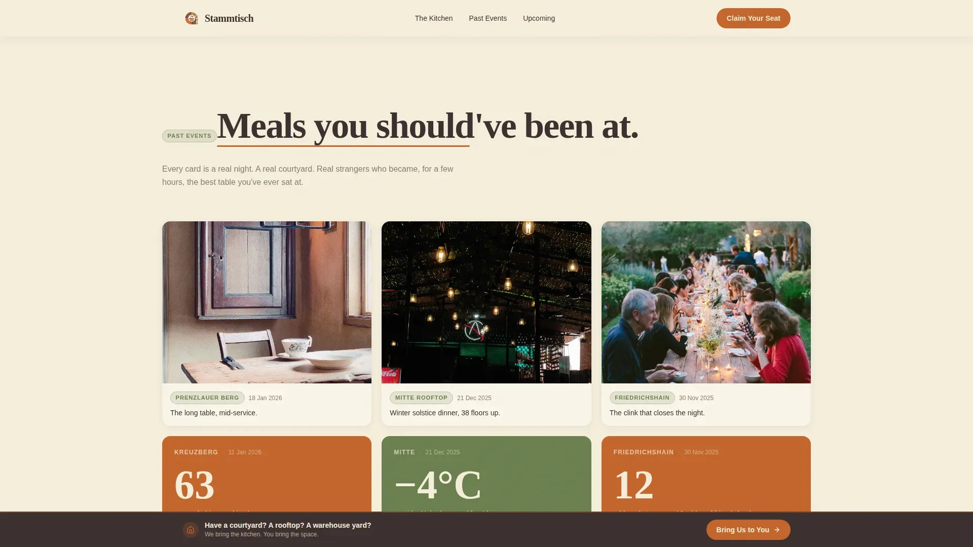 Rustic German Pop-Up Restaurant Landing Page Template