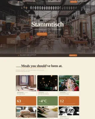 Rustic German Pop-Up Restaurant Landing Page Template