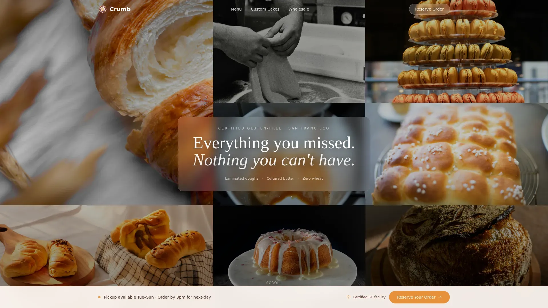 Artisan Sourdough Bakery | Free Website Template | Rocket