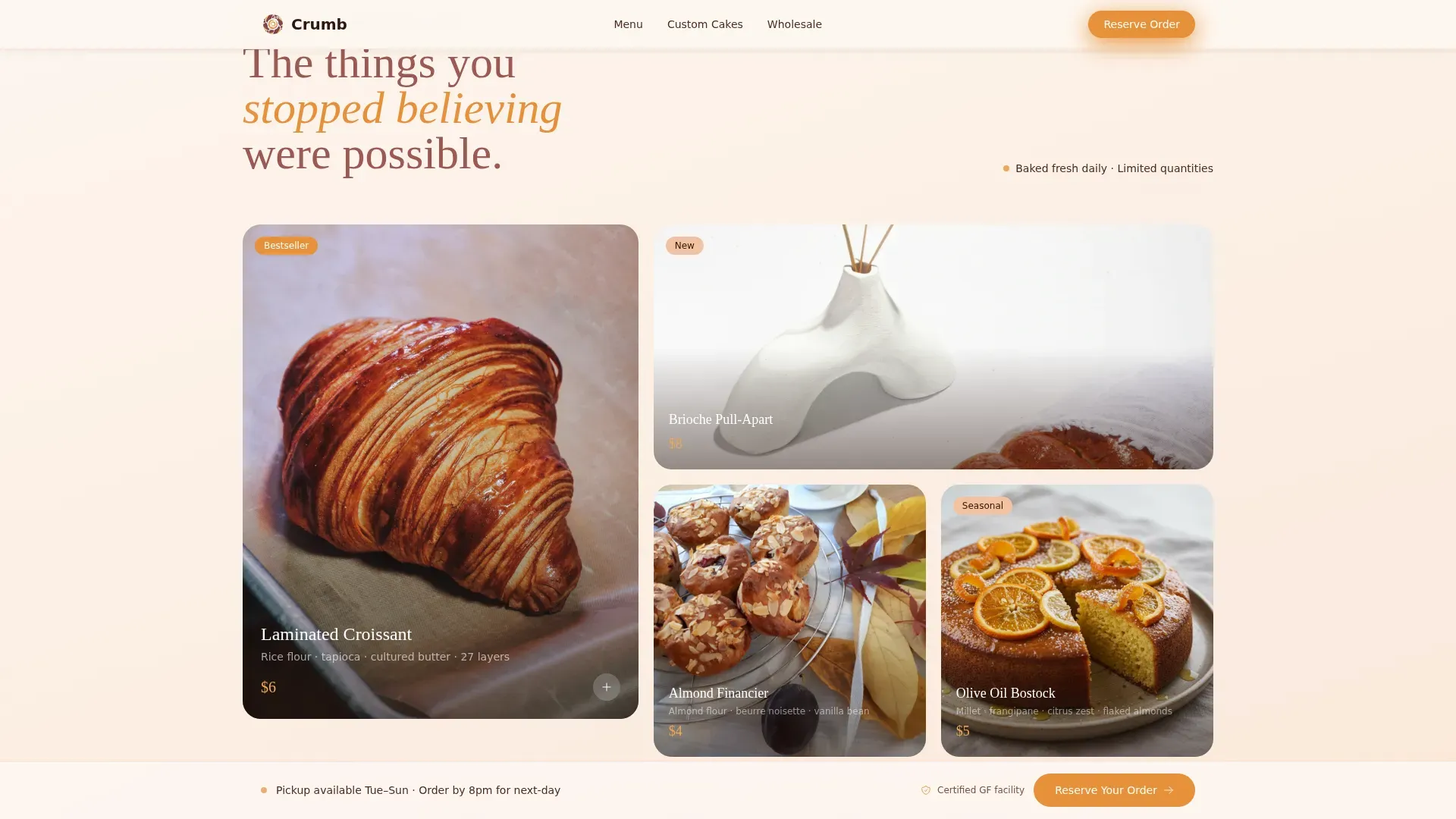 Artisan Sourdough Bakery | Free Website Template | Rocket