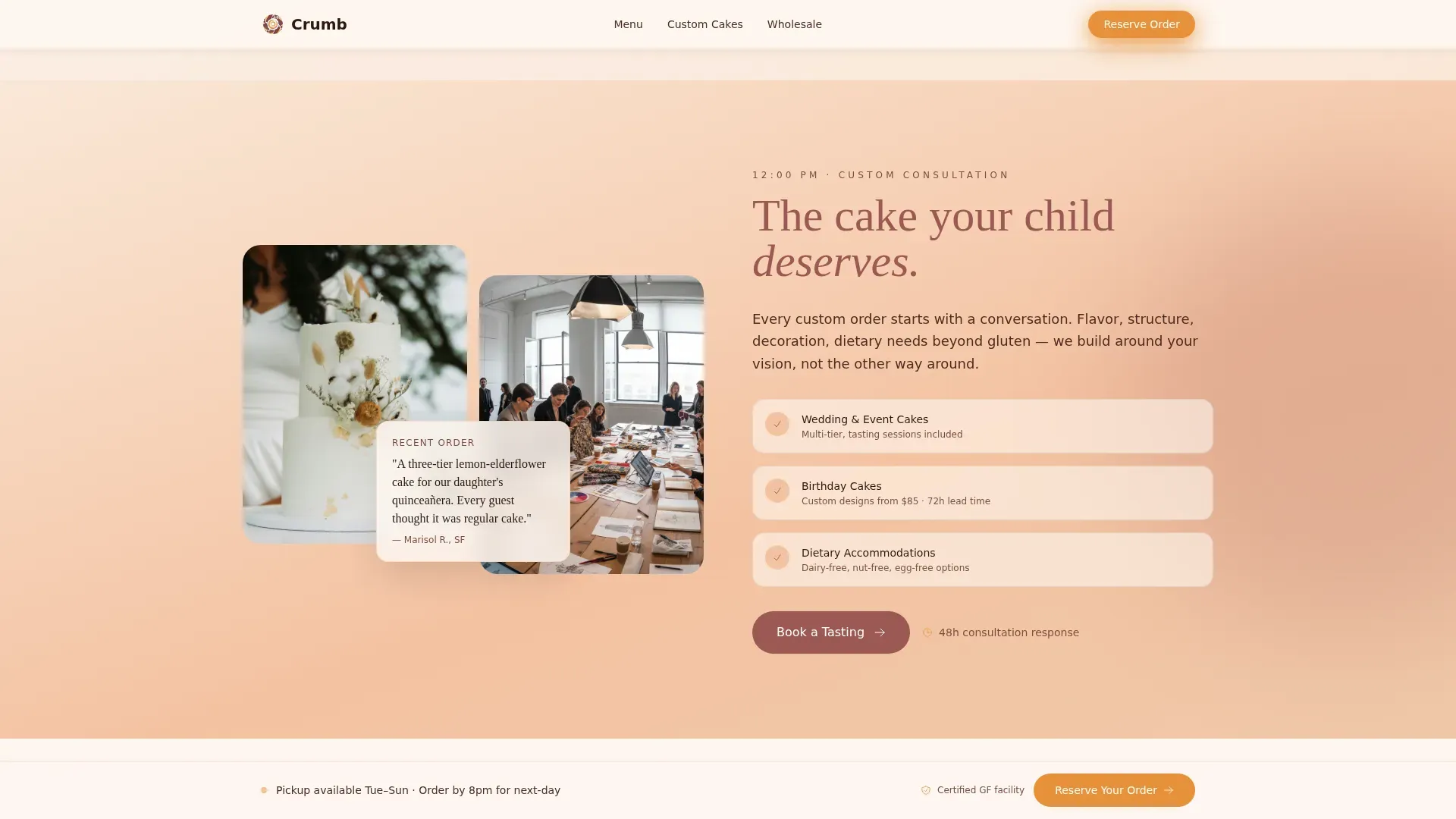 Artisan Sourdough Bakery | Free Website Template | Rocket