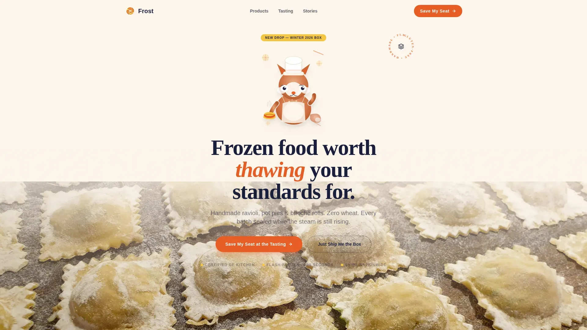 Gluten-Free Frozen | Free Website Template | Rocket