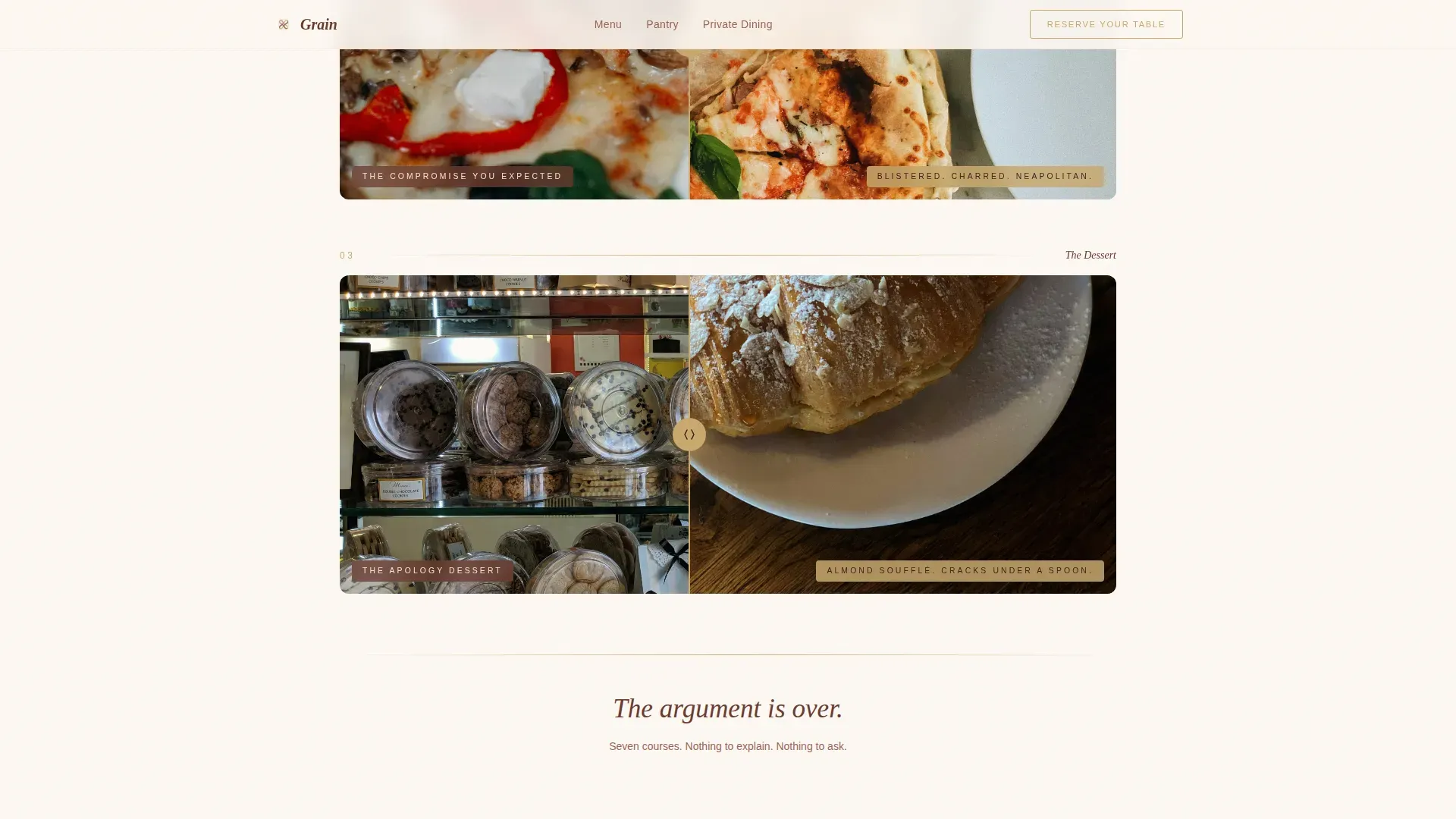 Elevated Specialty Dining | Free Website Template | Rocket