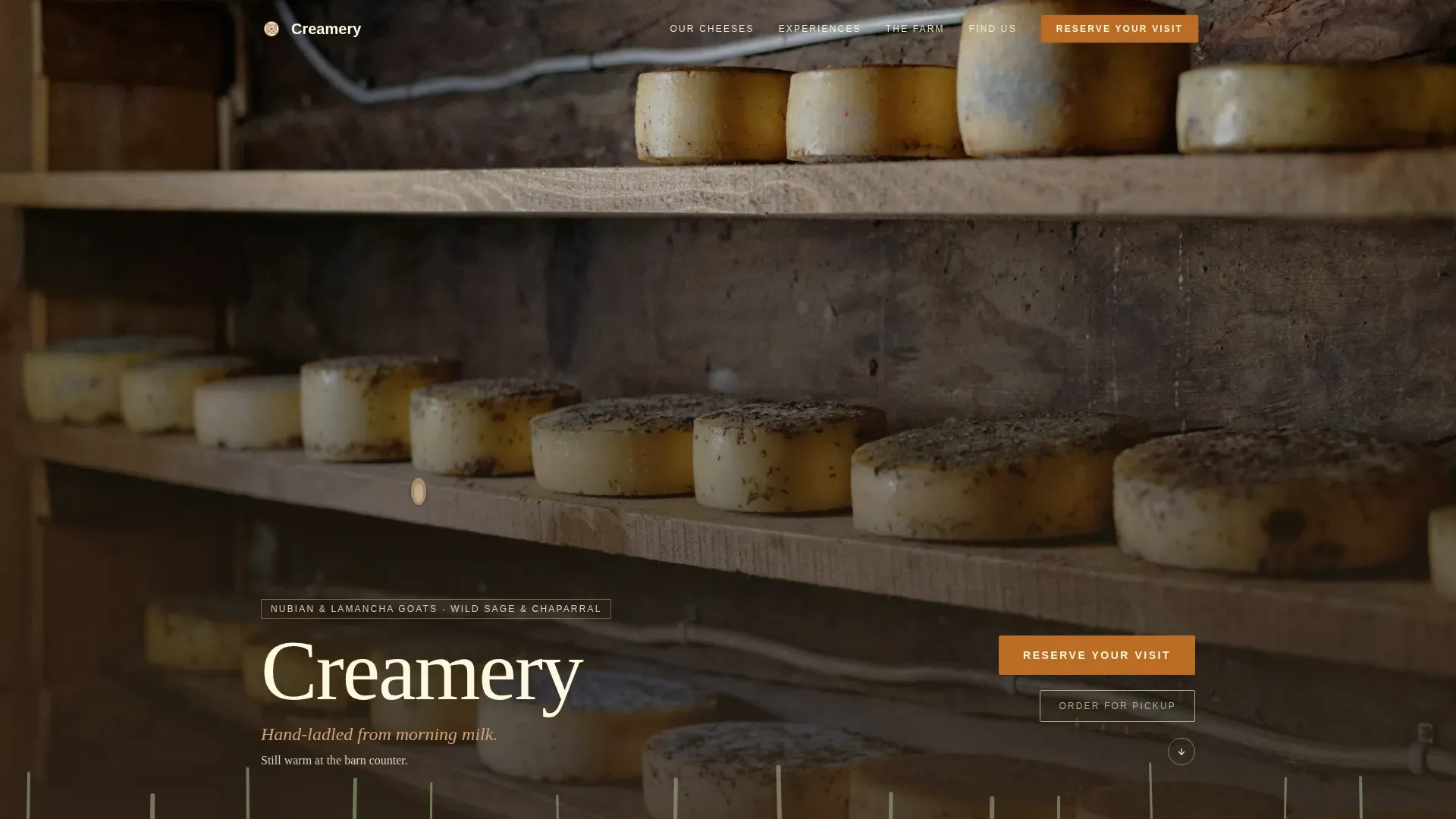 Dairy & Cheese Booking Website Template