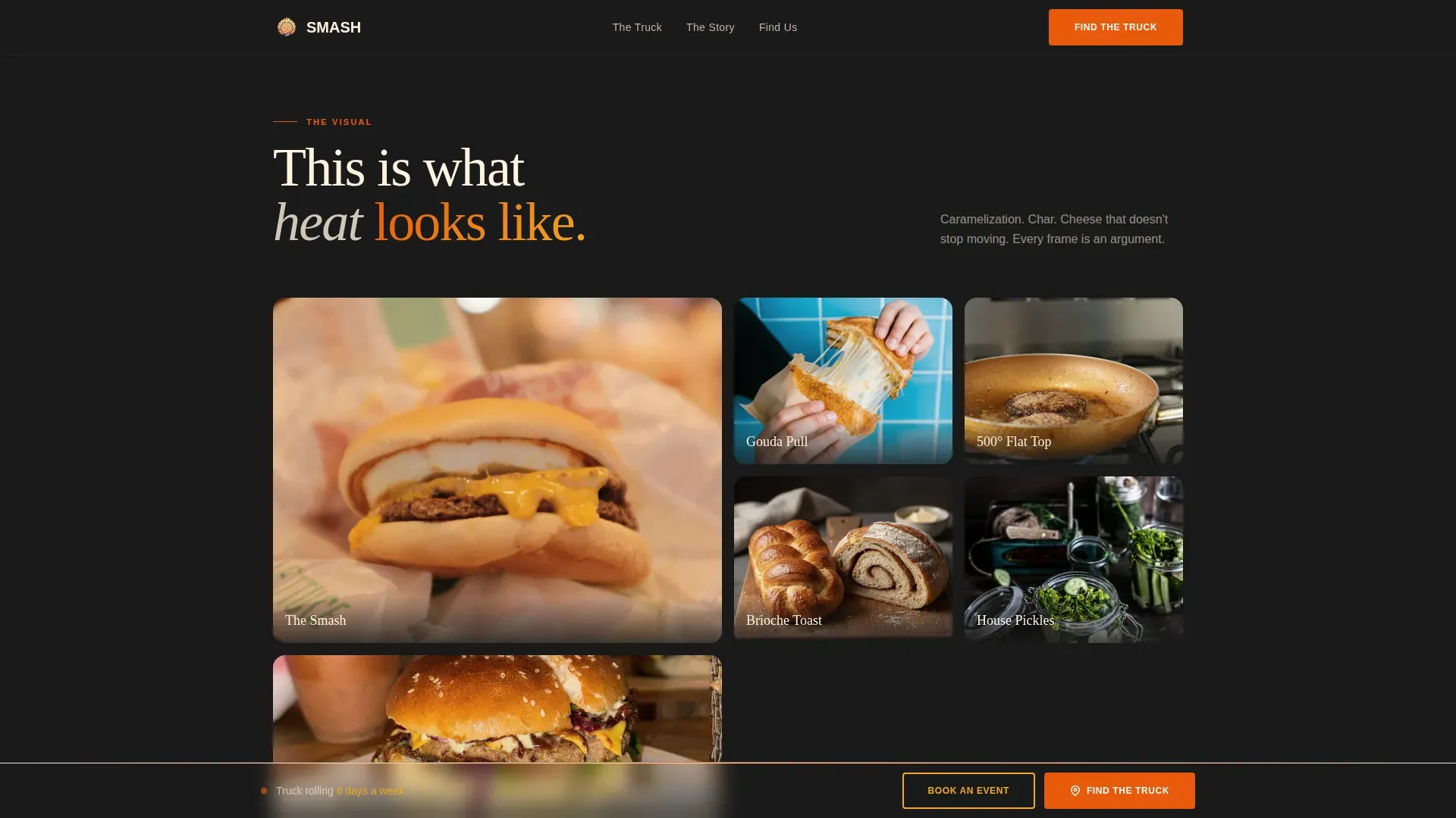 Gourmet Burger Truck Landing Page Template