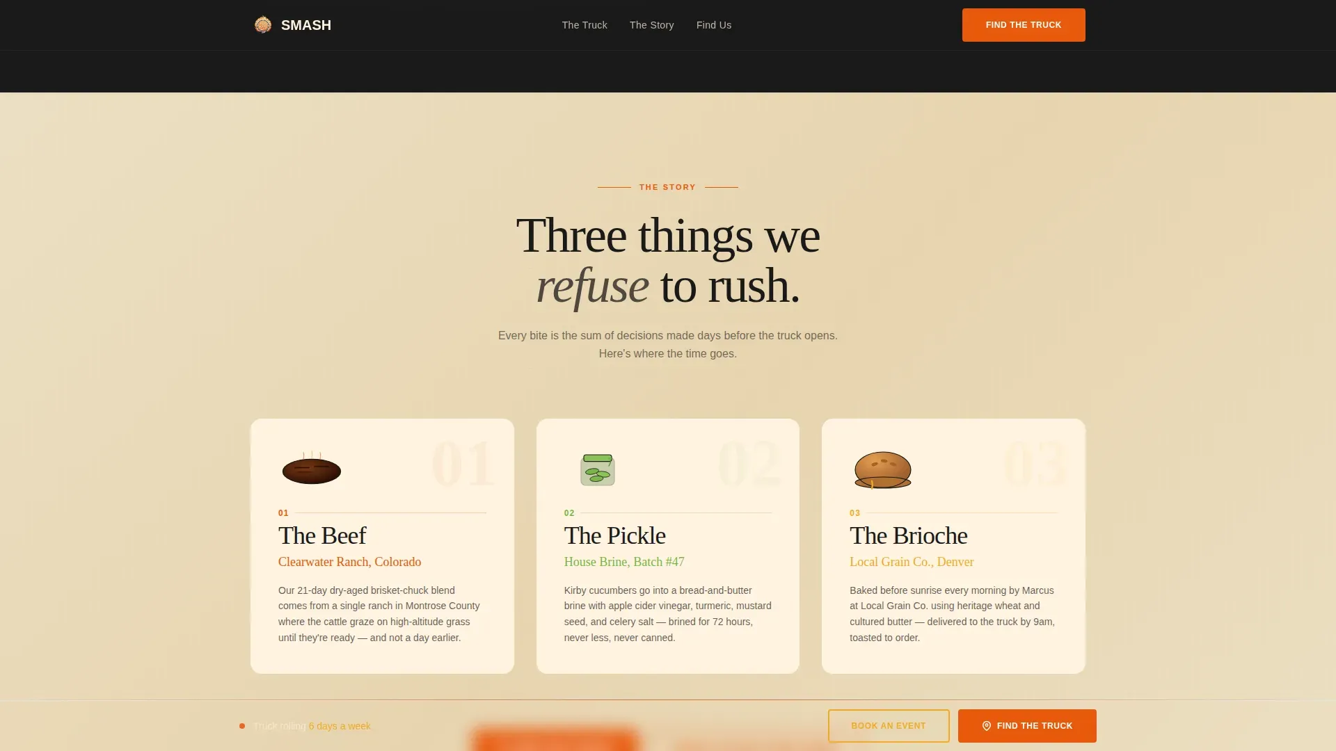 Gourmet Burger Truck Landing Page Template