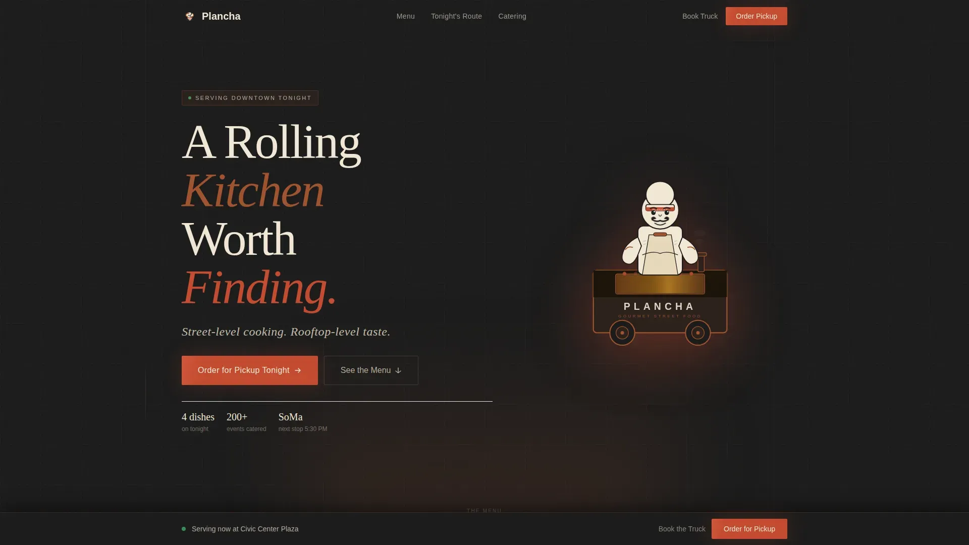 Food Truck & Mobile Kitchen Booking Website Template