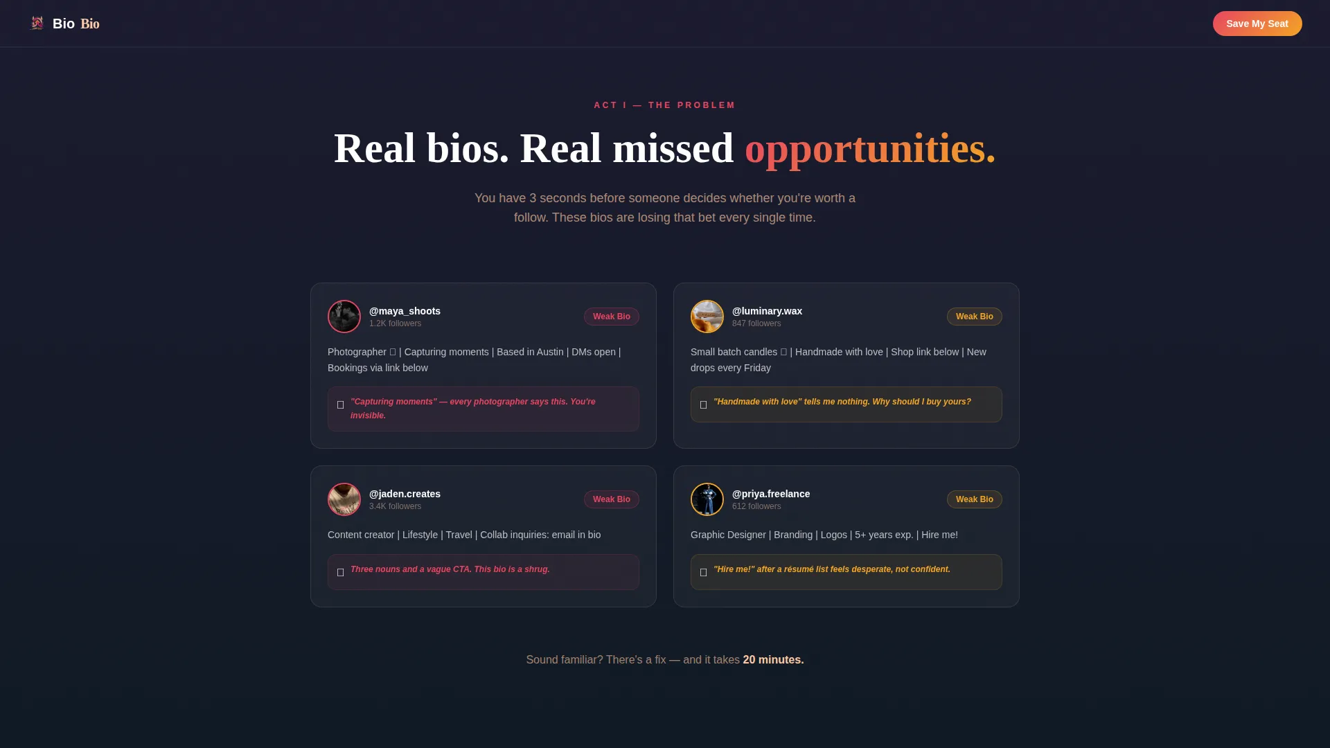 Instagram Content Reviews Website Template