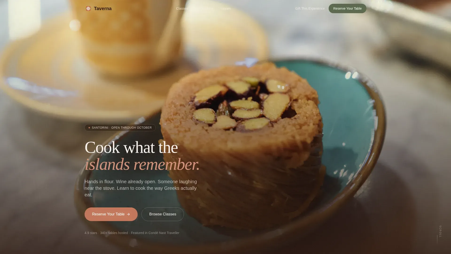 Premium Mediterranean Culinary School Landing Page Template
