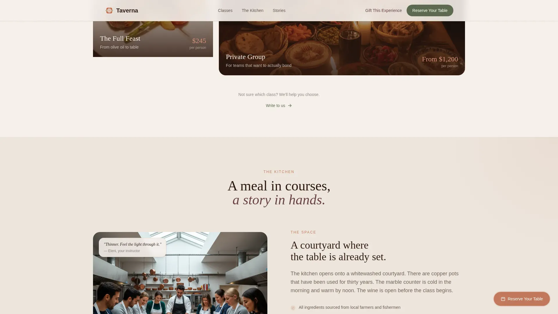 Premium Mediterranean Culinary School Landing Page Template