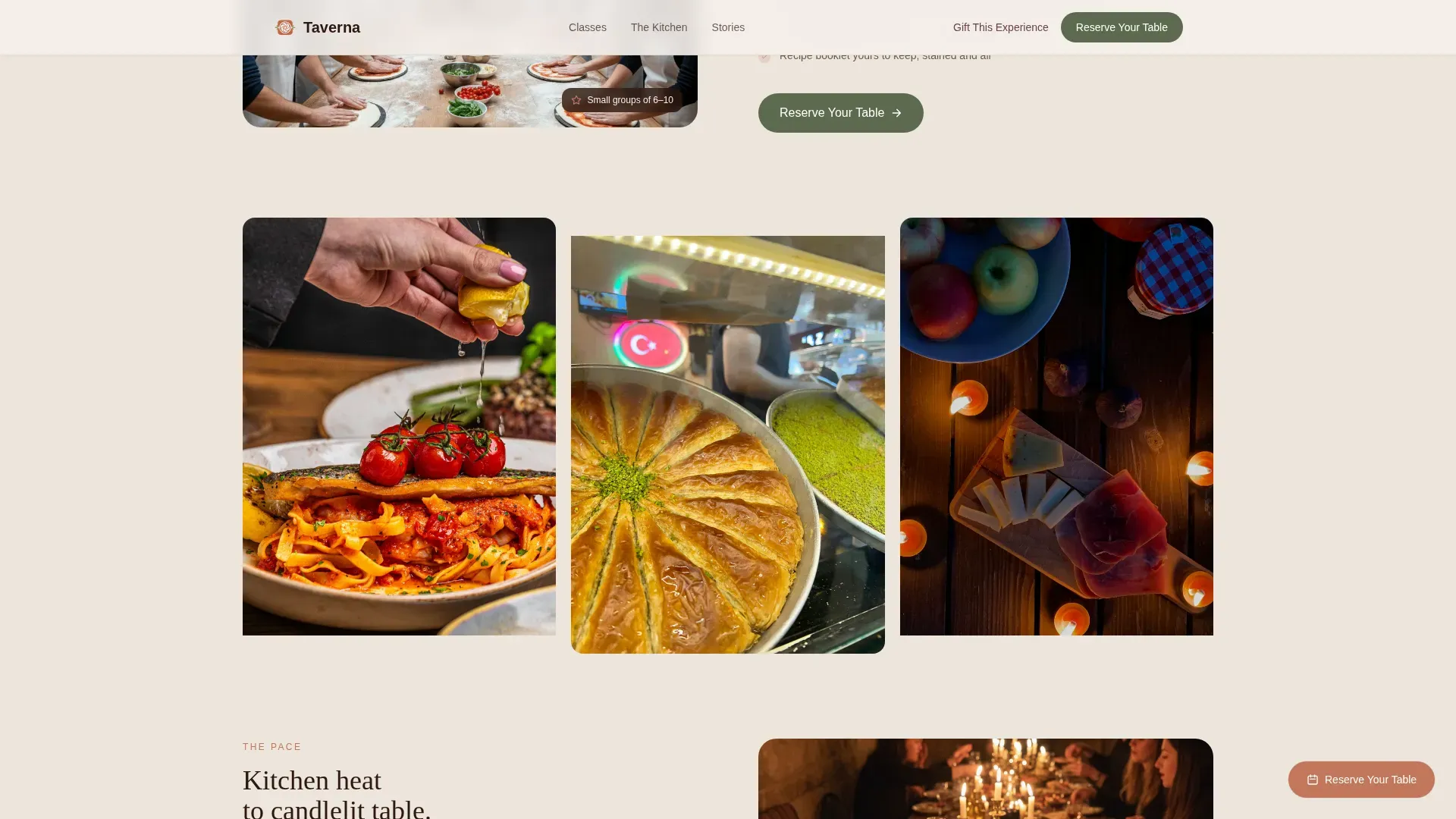 Premium Mediterranean Culinary School Landing Page Template