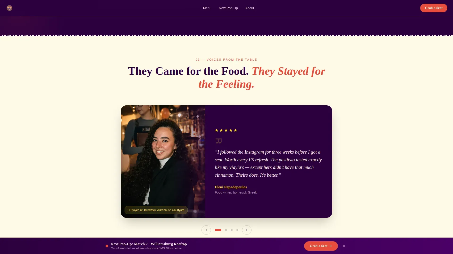Greek Dining Booking Website Template