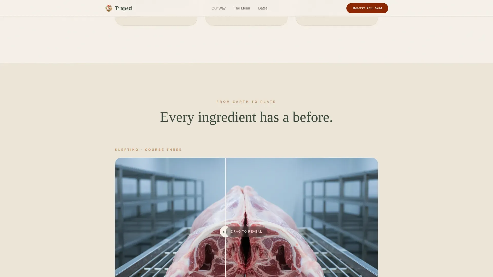 Greek Dining Specialist Booking Website Template