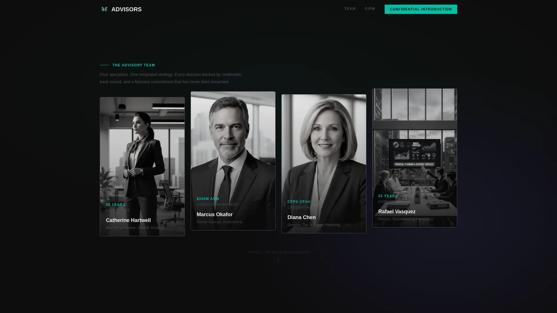 High-Net-Worth Financial Advisor Team Profile Website Template