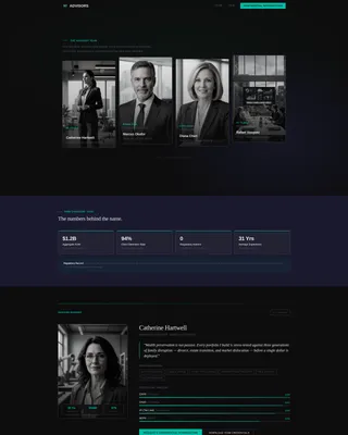 High-Net-Worth Financial Advisor Team Profile Website Template