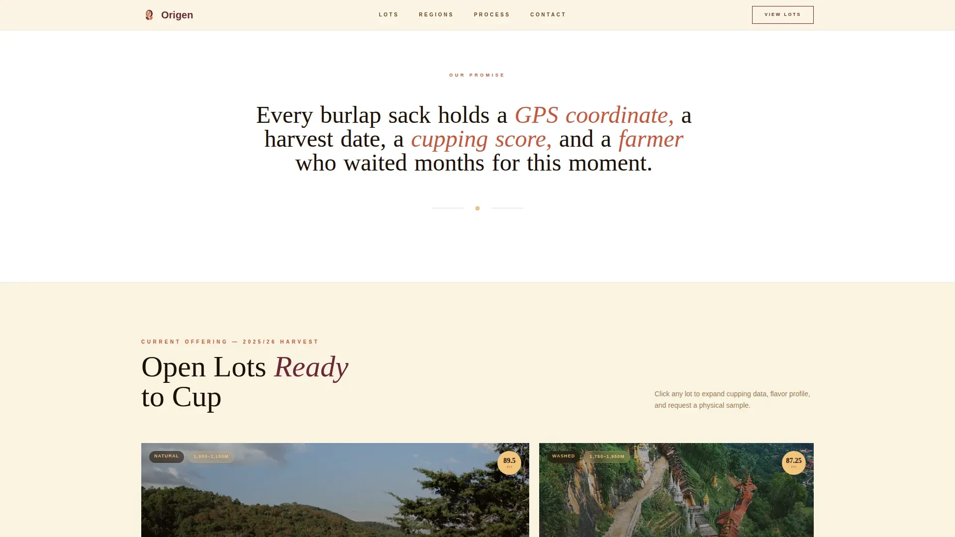 Premium Specialty Coffee Landing Page Template