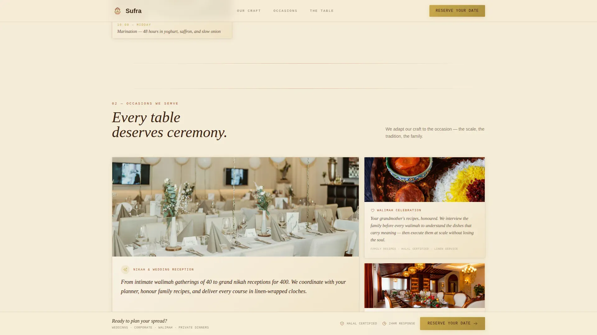 Halal Food & Dining Booking Website Template
