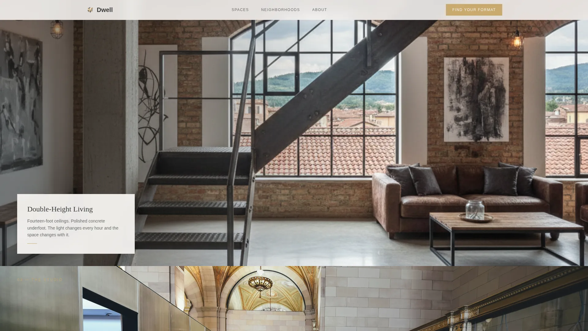 Live/Work Space Real Estate Professional Website Template