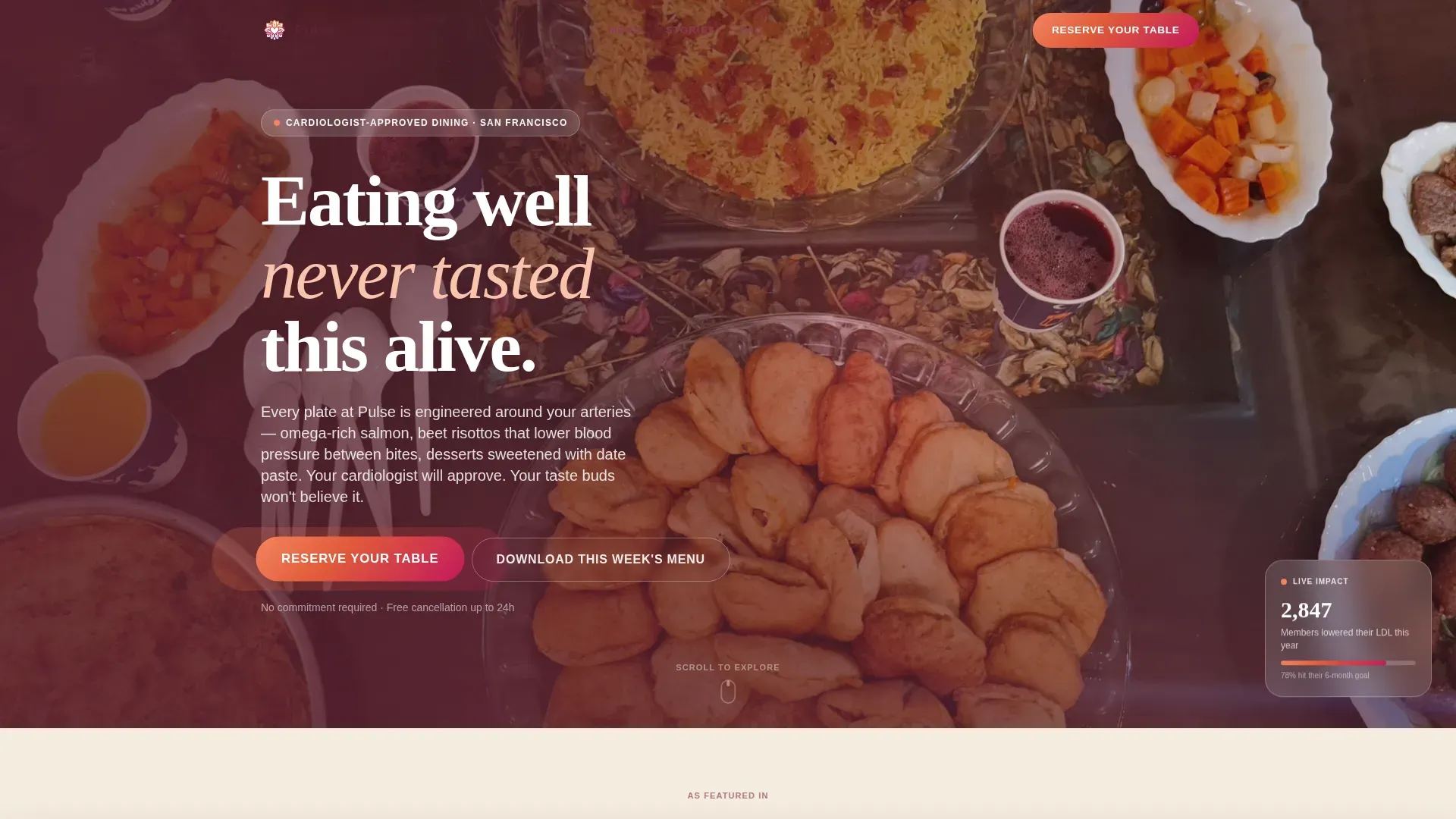 Wellness Restaurant Nutrition | Free Website Template | Rocket