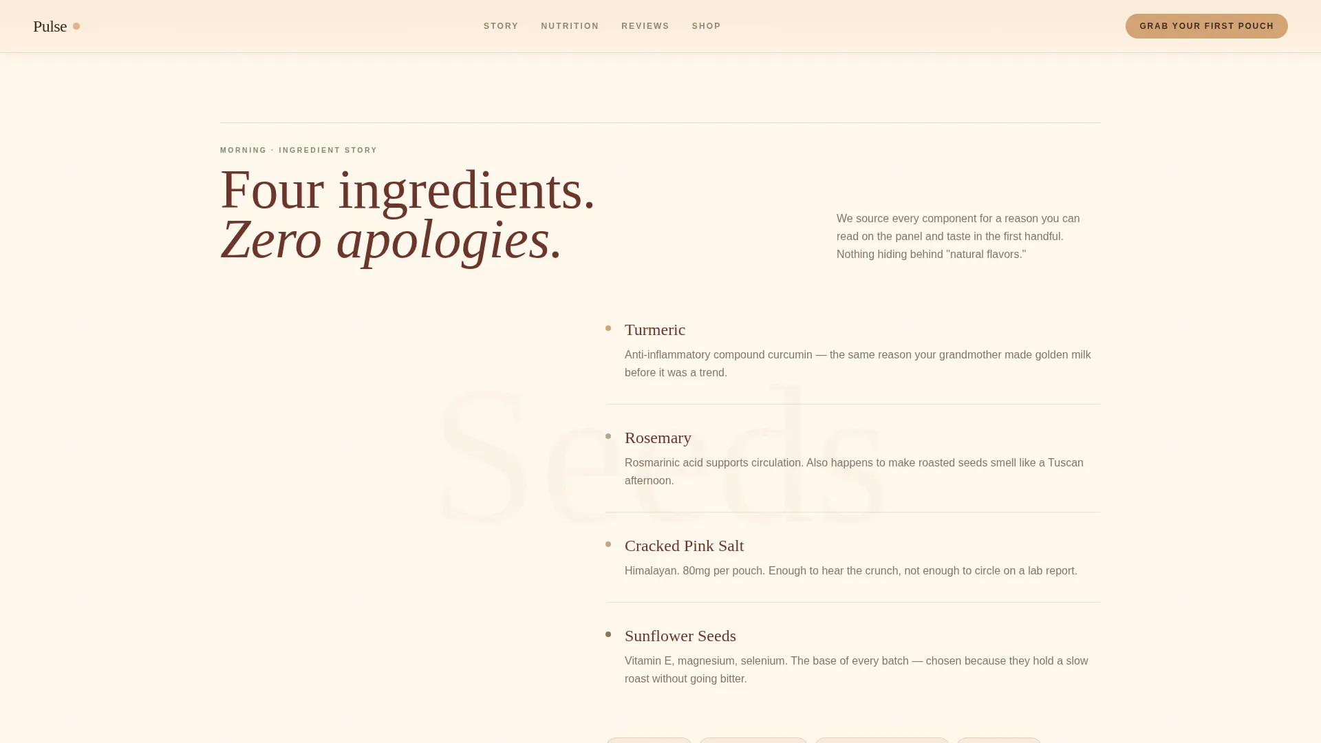 Wholesome Snack | Free Website Template | Rocket