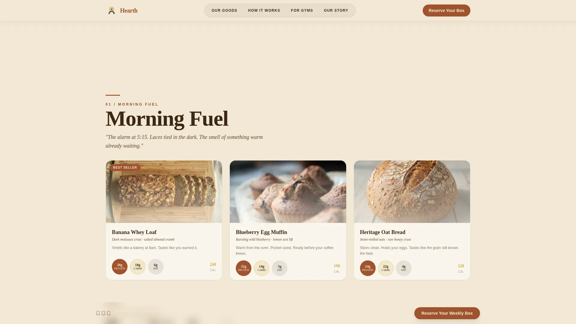High-Protein Food & Dining Booking Website Template