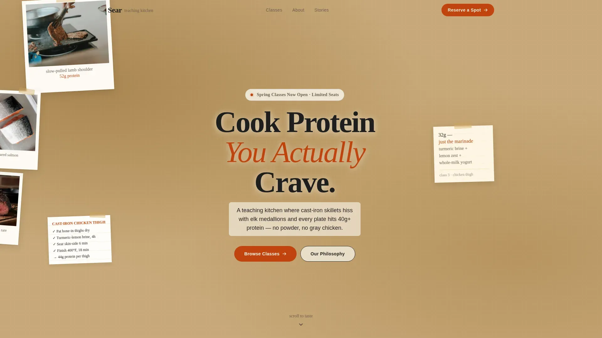 High-Protein Food & Dining Specialist Booking Website Template